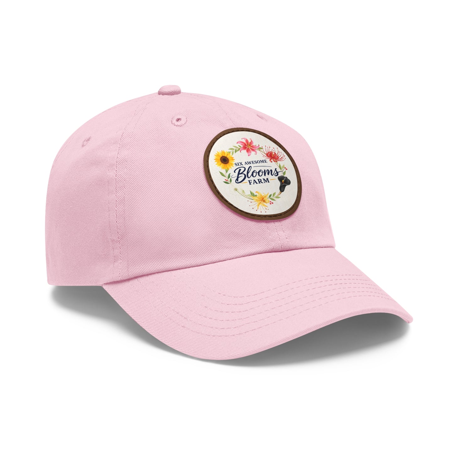 Floral Blooms Farm Leather Patch Dad Hat