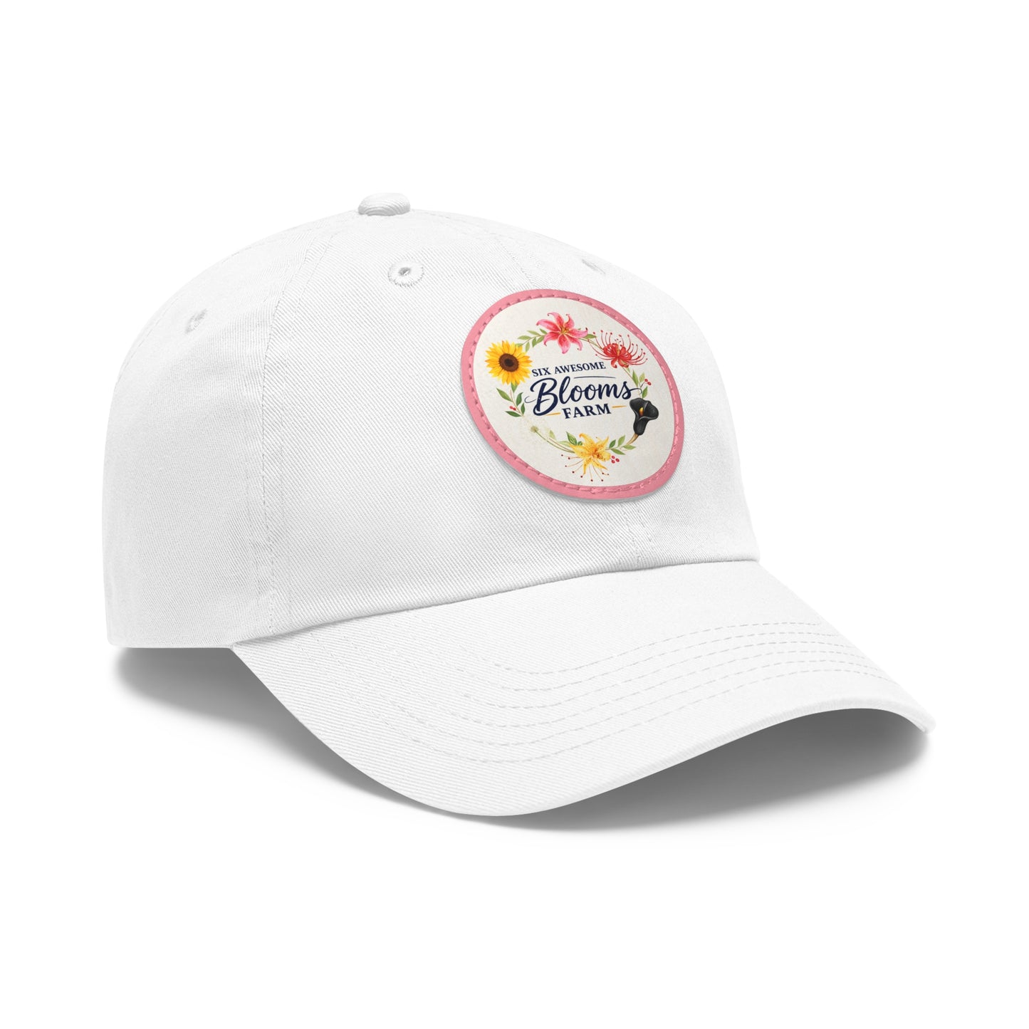 Floral Blooms Farm Leather Patch Dad Hat