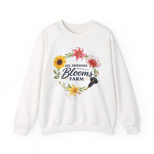Crewneck Sweatshirt — Six Awesome Blooms Farm Floral Wreath Garden Tee