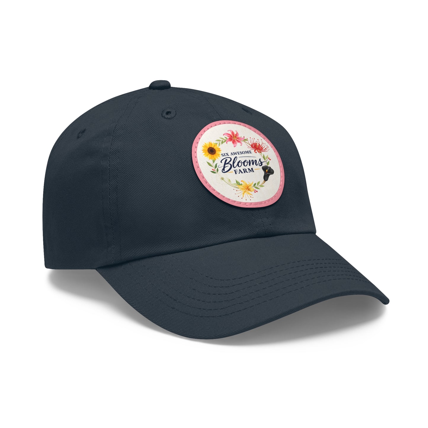 Floral Blooms Farm Leather Patch Dad Hat
