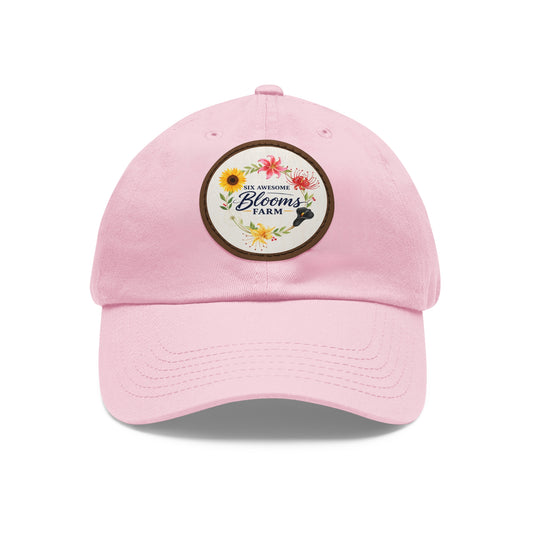 Floral Blooms Farm Leather Patch Dad Hat