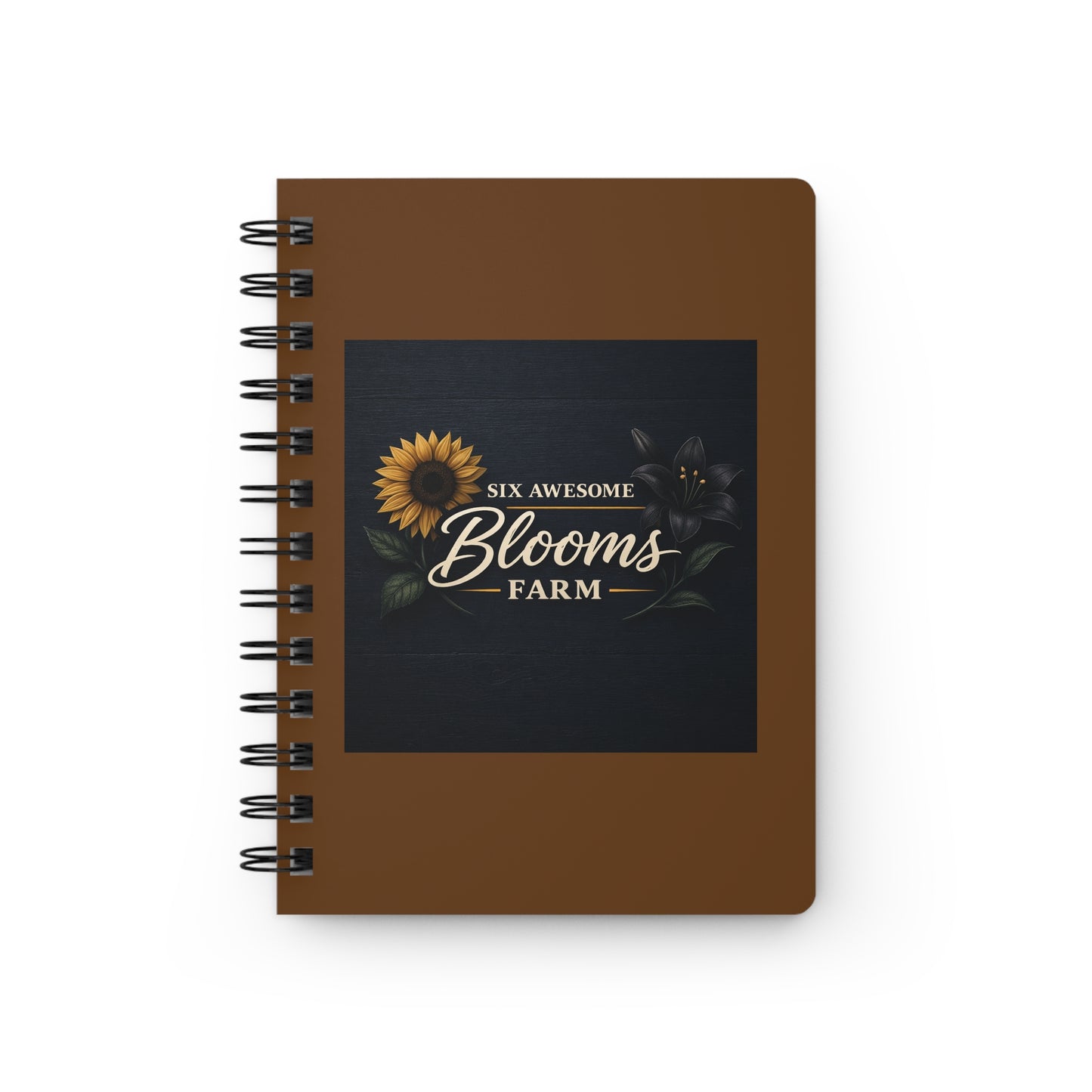 Blooms Farm Spiral Journal — Rustic Sunflower Farmhouse Notebook