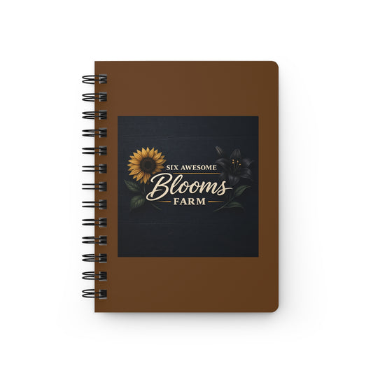 Blooms Farm Spiral Journal — Rustic Sunflower Farmhouse Notebook