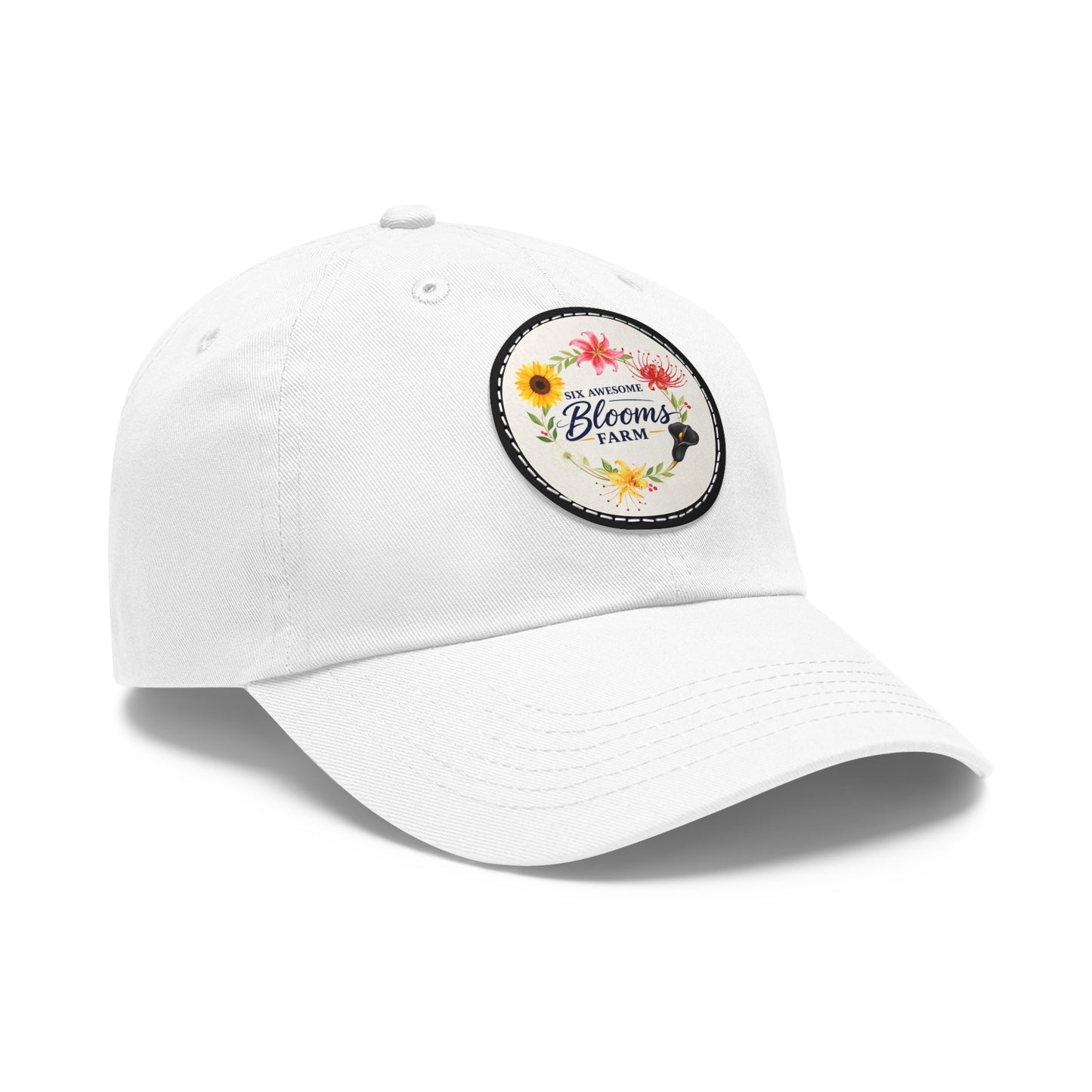 Floral Blooms Farm Leather Patch Dad Hat