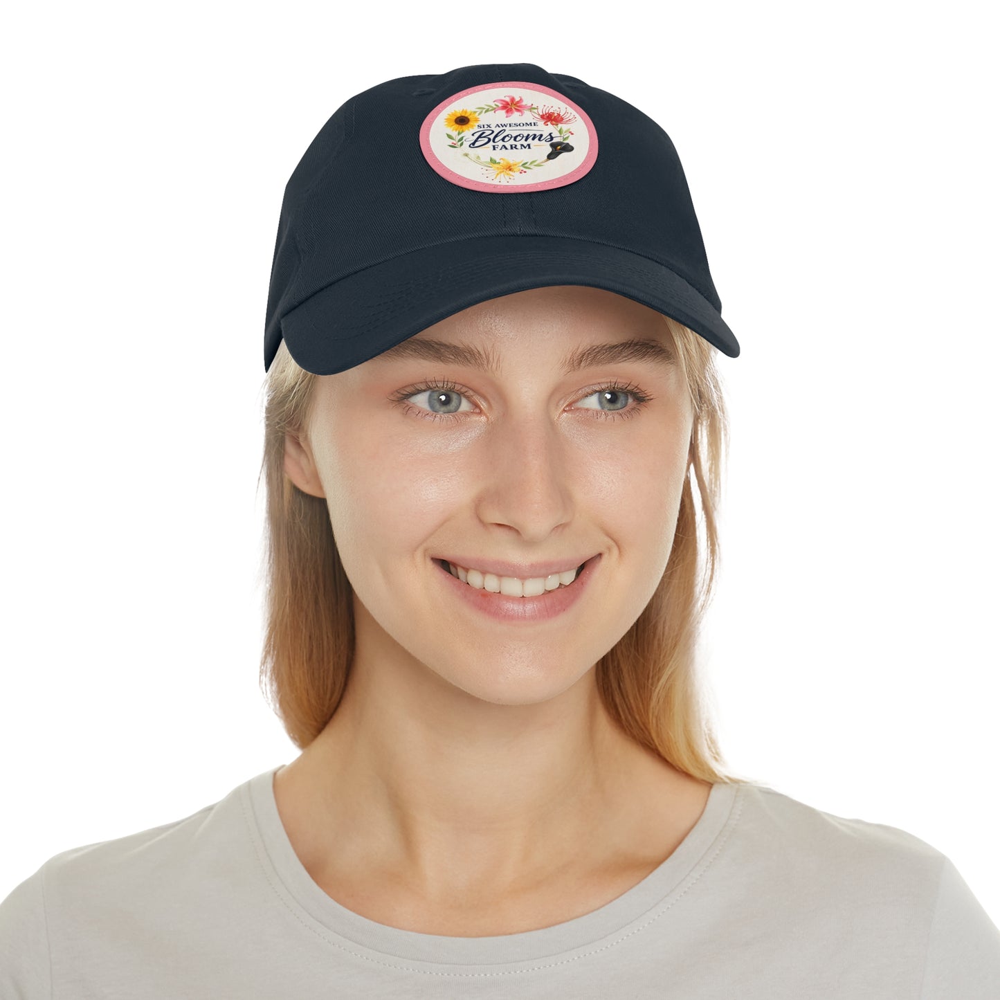Floral Blooms Farm Leather Patch Dad Hat