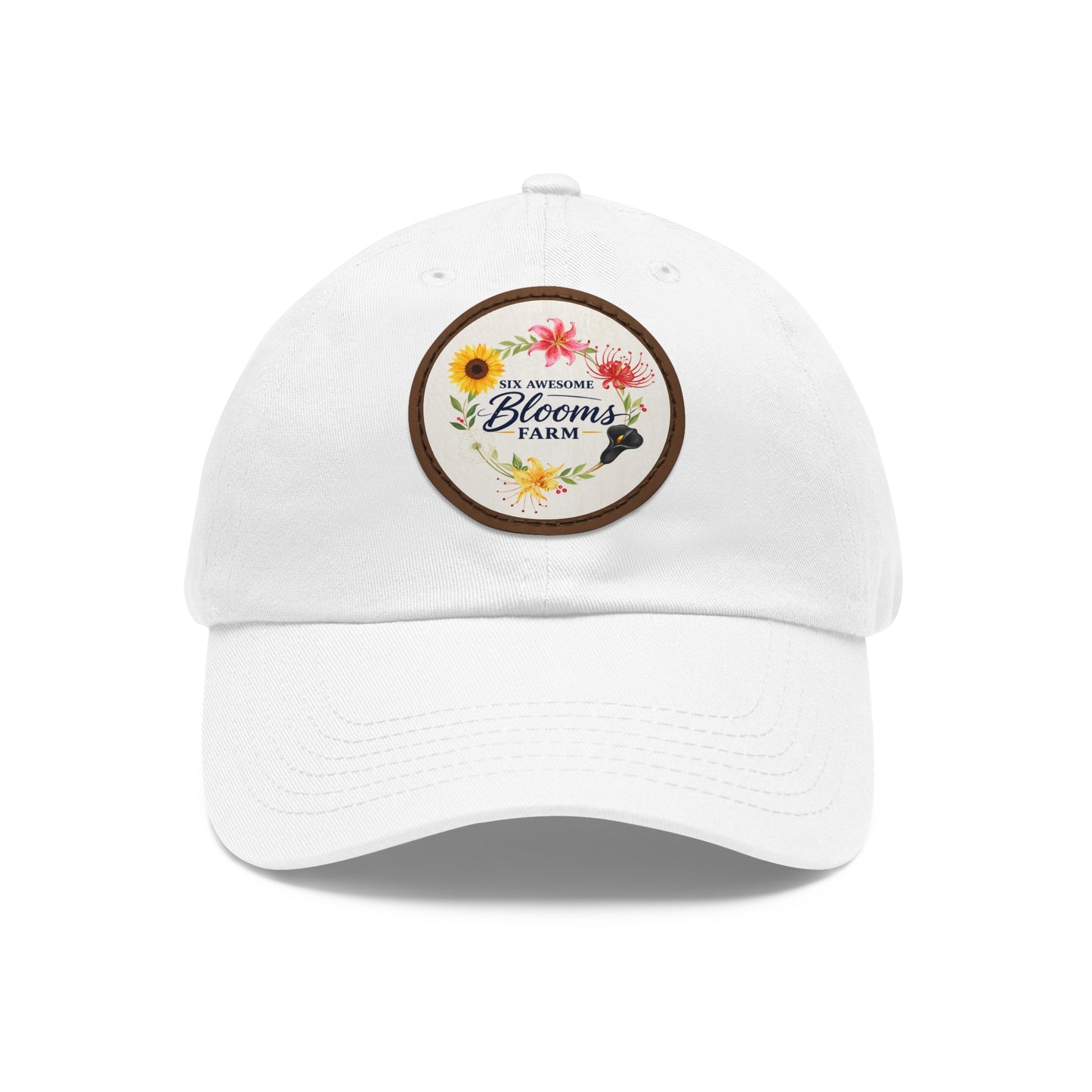 Floral Blooms Farm Leather Patch Dad Hat