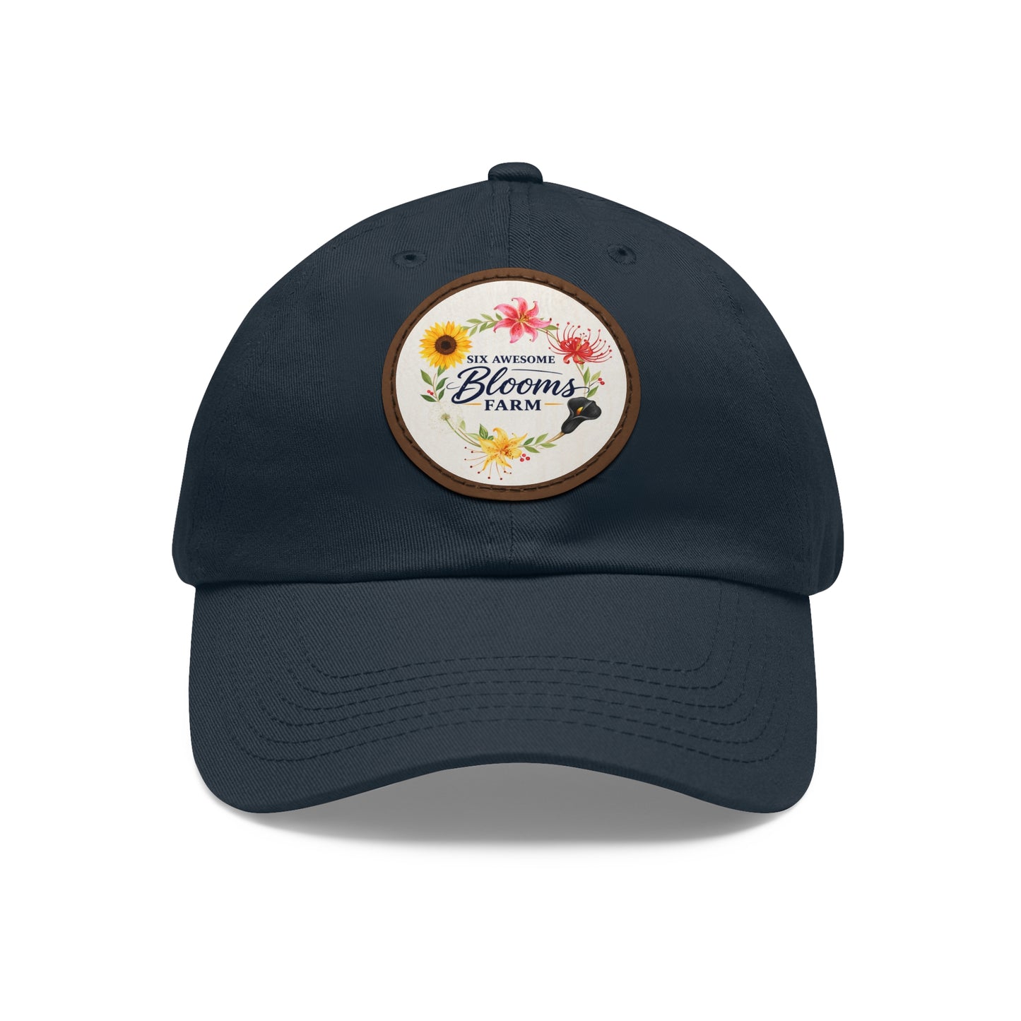 Floral Blooms Farm Leather Patch Dad Hat