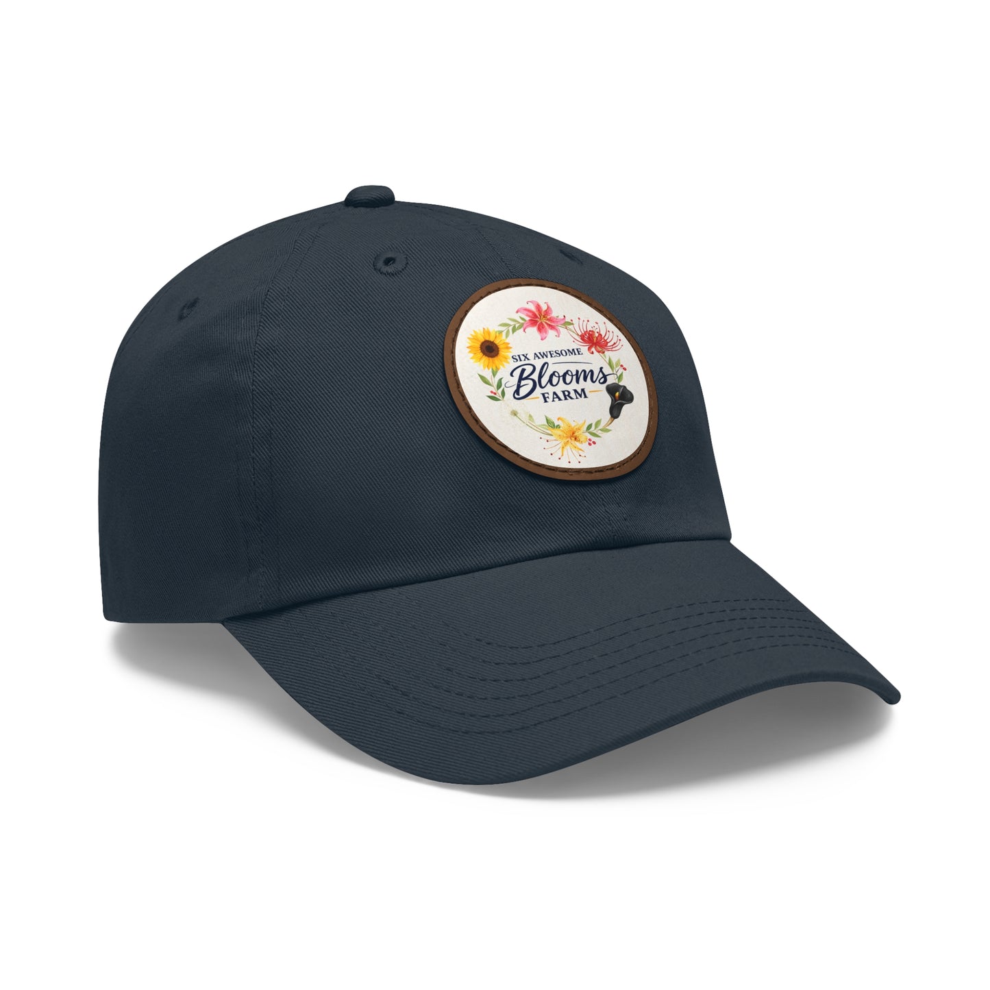 Floral Blooms Farm Leather Patch Dad Hat