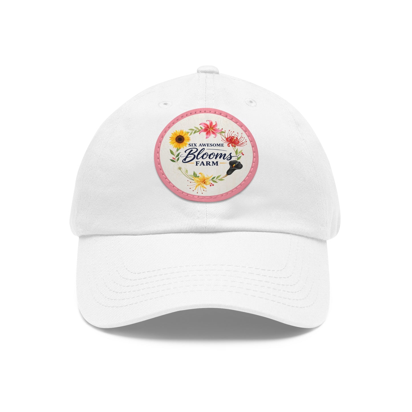 Floral Blooms Farm Leather Patch Dad Hat